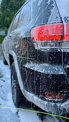 Foam on a ceramic coating vehicle