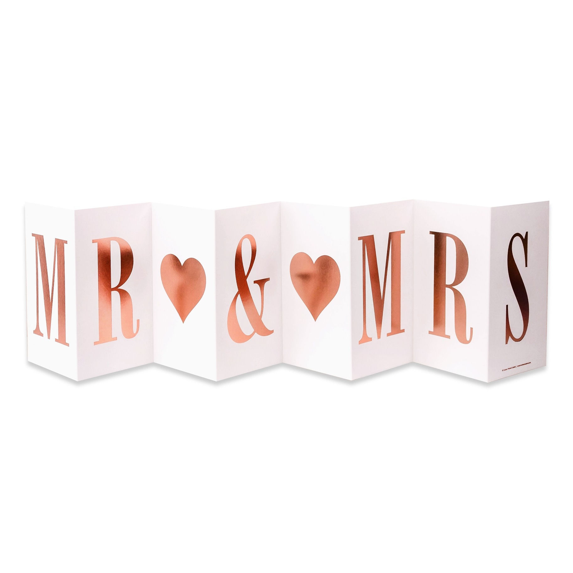 Luxury Concertina Card - Gold Foiled Mr & Mrs