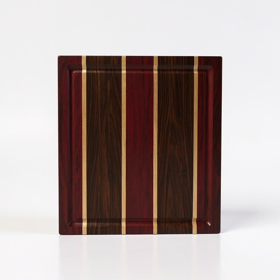 Thumbnail: Cutting Board-Purple Heart, Walnut, and Cherry 11"x 13"x 1.5"