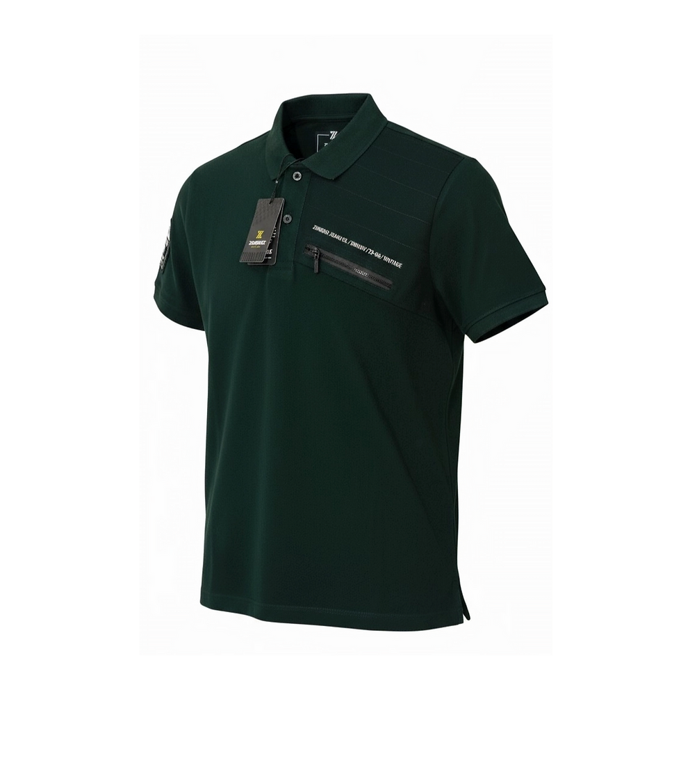 Thumbnail: ZUNDOOZ Polo Shirt Mill Green Front View