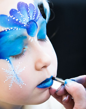 image of Blue Face Paint on a face