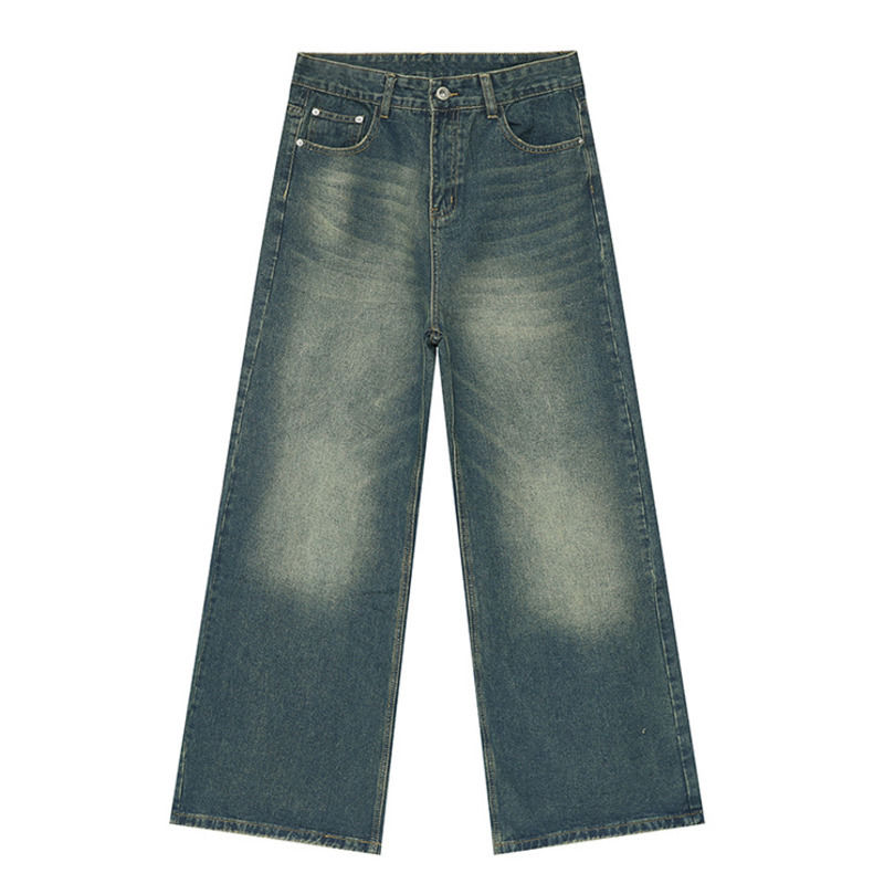 Miniatura: Calça Jeans ZR – Cintura Alta, Perna Larga e Levemente Elástica