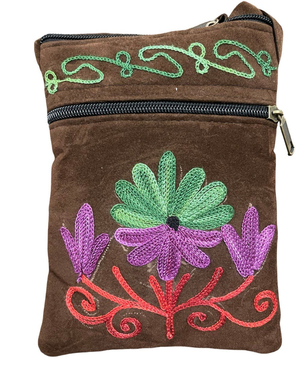 Suede Aari Embroidered Phone sling bag 23