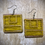 Thumbnail: Square Wooden Mustard Yellow Acrylic Yarn  Earrings