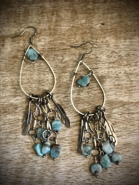 Thumbnail: Larimar stone chips Earrings