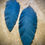 Thumbnail: Turquoise Feathered Leather Earrings