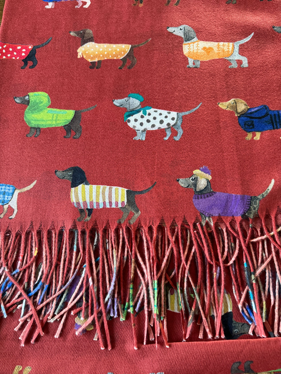 Thumbnail: Dogs Tassel Scarf Orange accessory for any dog lover Orange