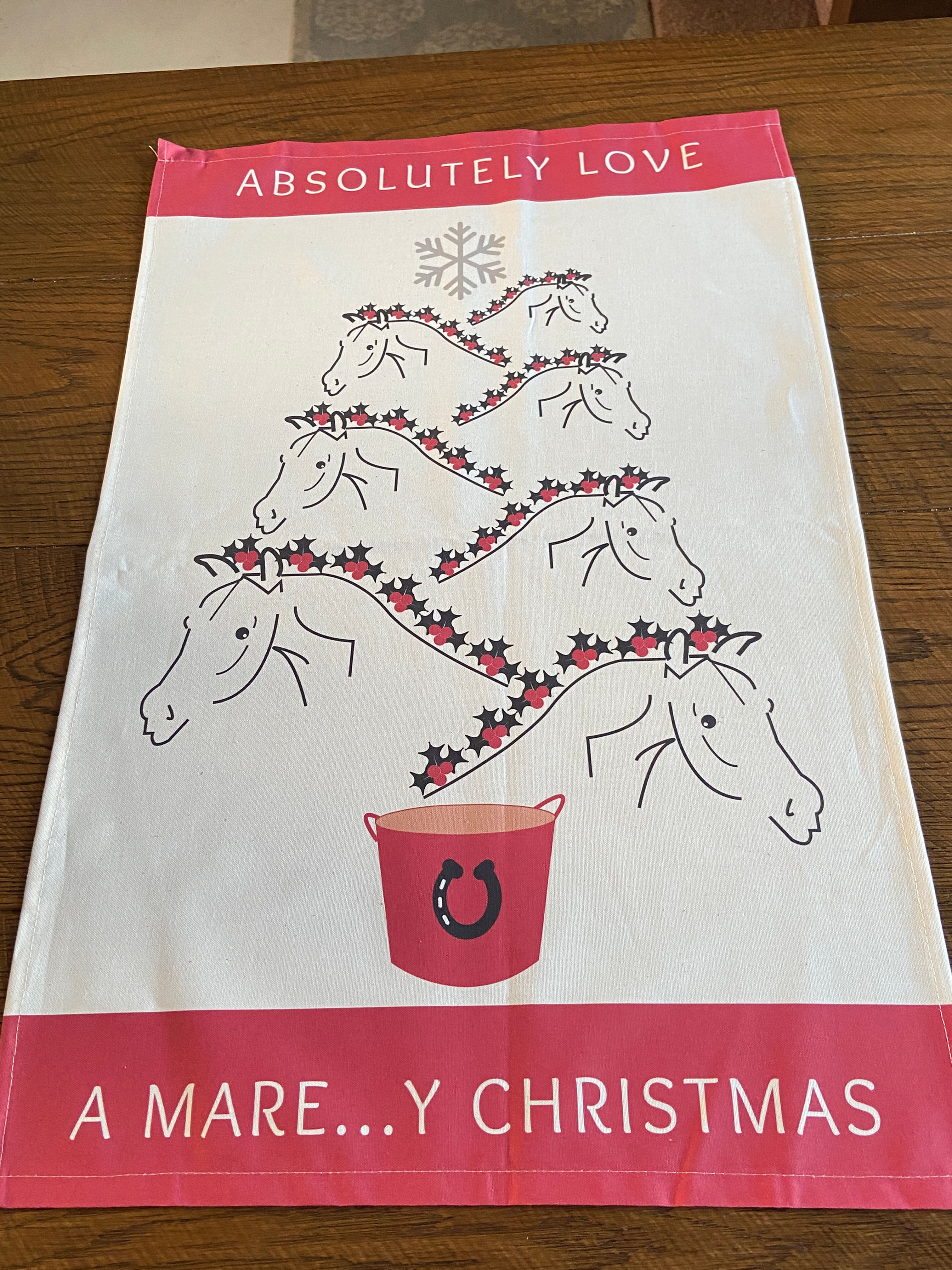 SkyeBubble Absolutely Love a Mare...y Christmas Tea Towel Horsey Gift