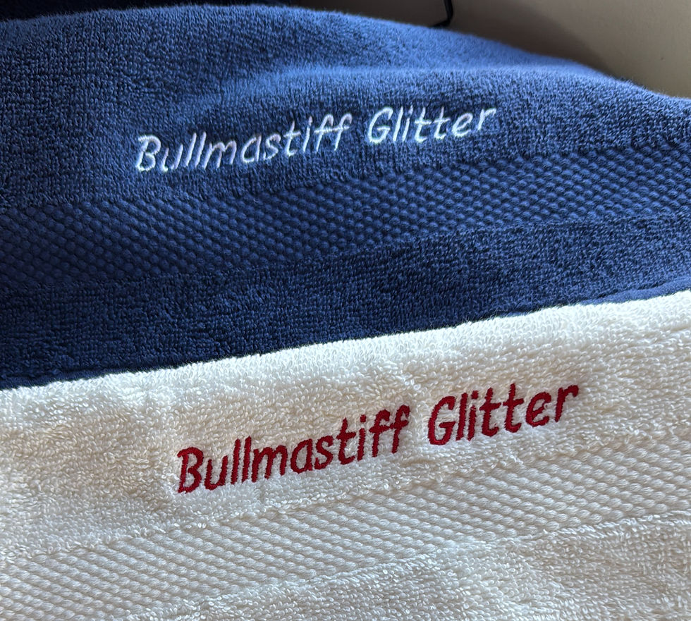 Thumbnail: Bullmastiff Glitter Slobber Cloth