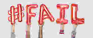 hashtag fail in red balloon letters