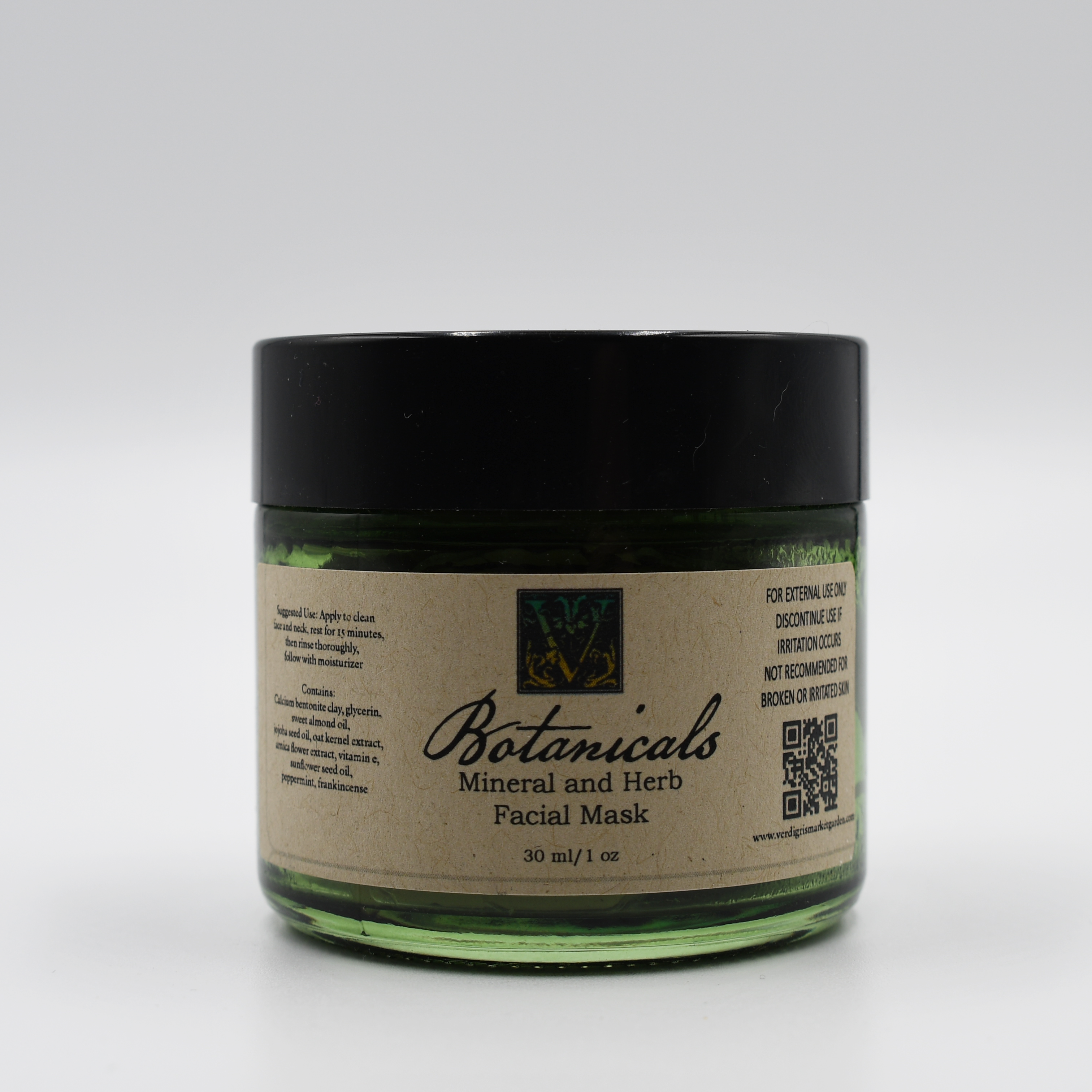Botanical Facial Mask in Green Glass Jar