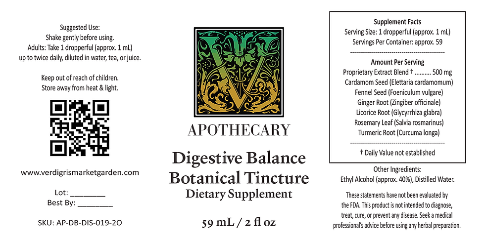 Thumbnail: Digestive Balance Botanical Tincture Label