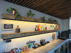 LED lighting & custom shelves