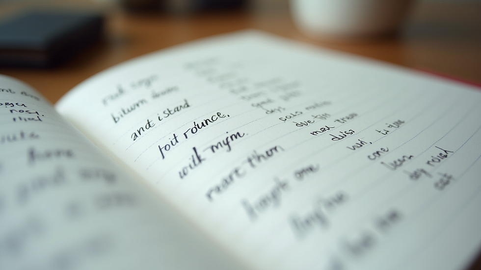 Close-up view of a notebook with English phonetic exercises