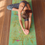 Thumbnail: The reflecting cherry tree Yoga mat in Green and Turquoise