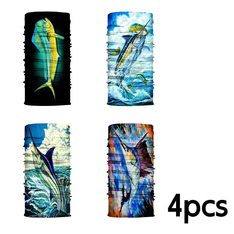 Lenços sem costura 4 pçs protetor solar de pesca máscaras faciais proteção