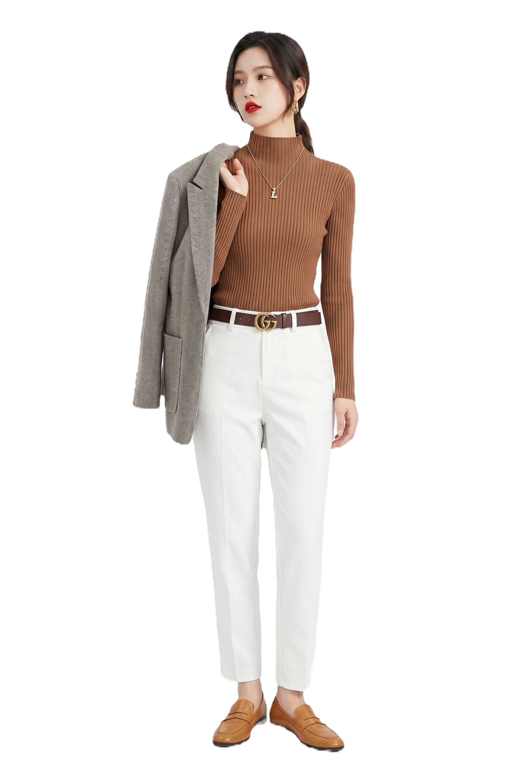 Blusa Tricot Canelado Mock Neck