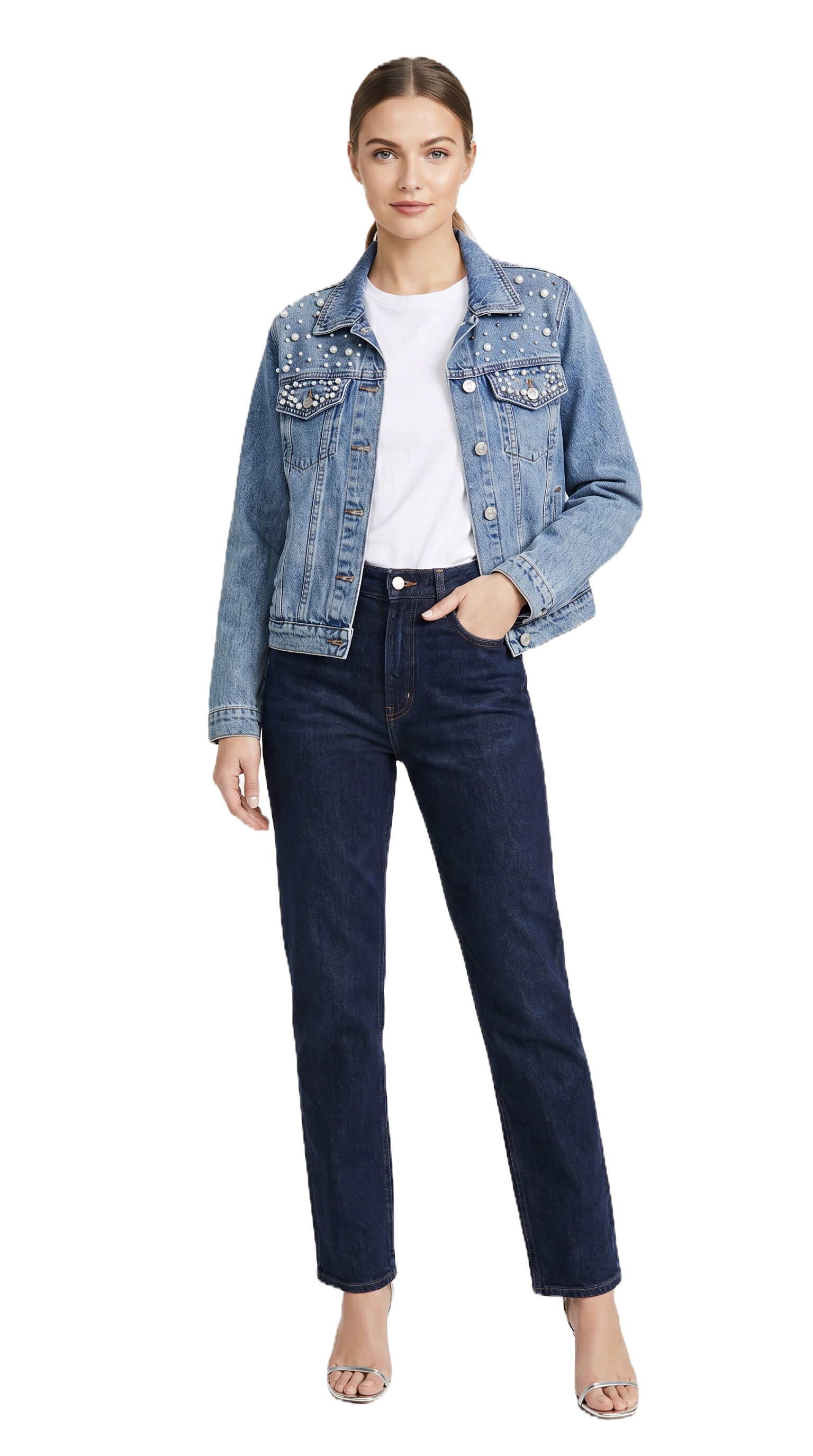 Jaqueta Jeans Pearl Elegance