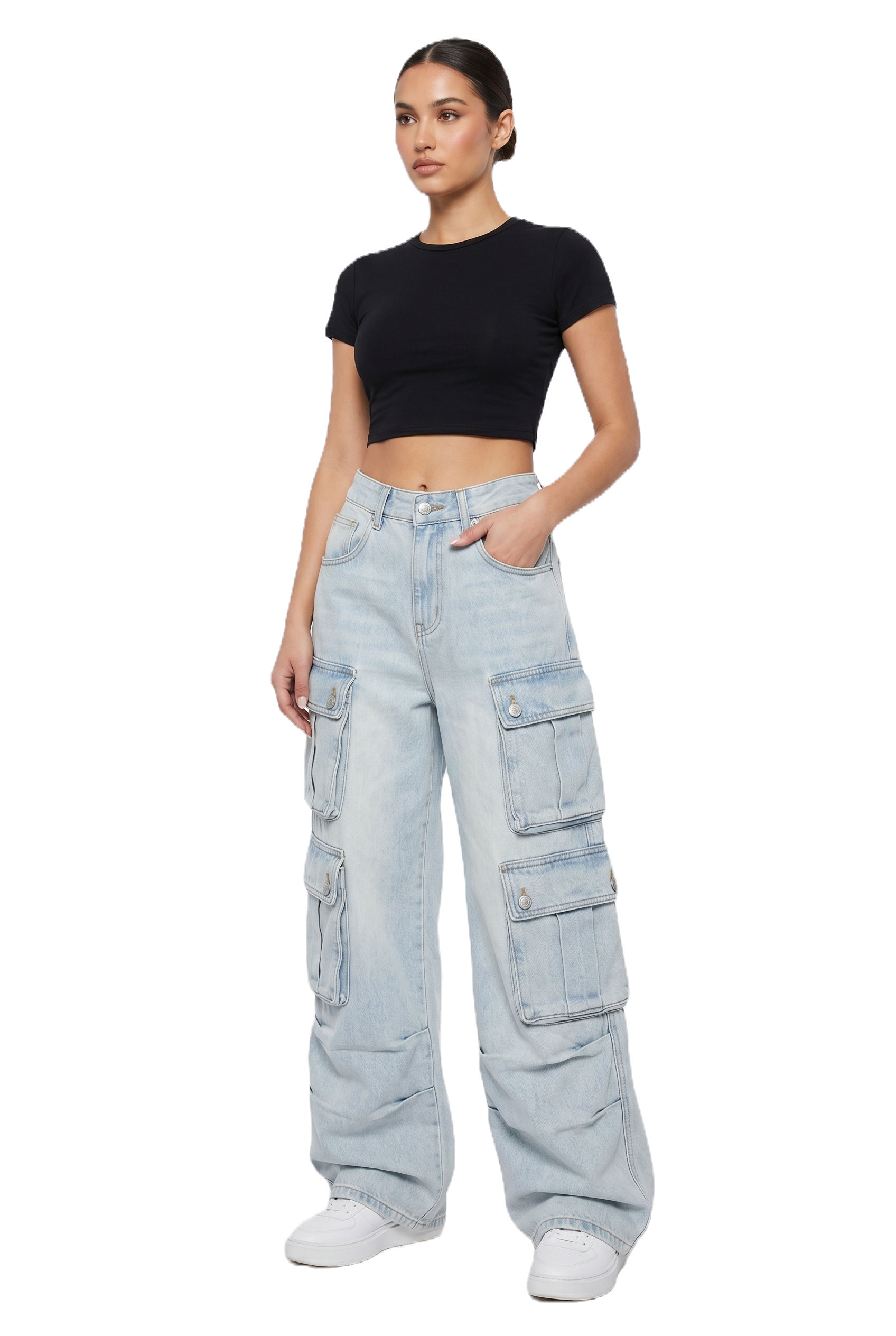 Calça Jeans Cargo Oversized Y2K
