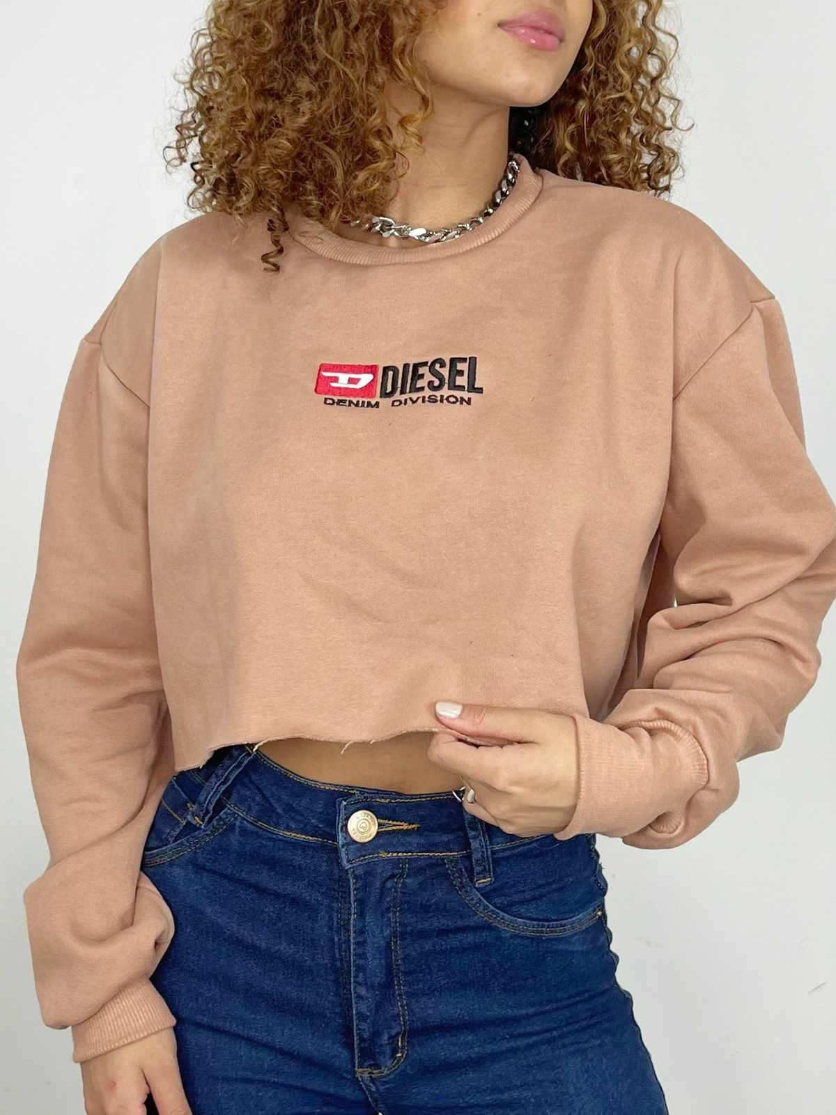 Cropped Moletinho | Manga Longa Bordado "Logo Trend"