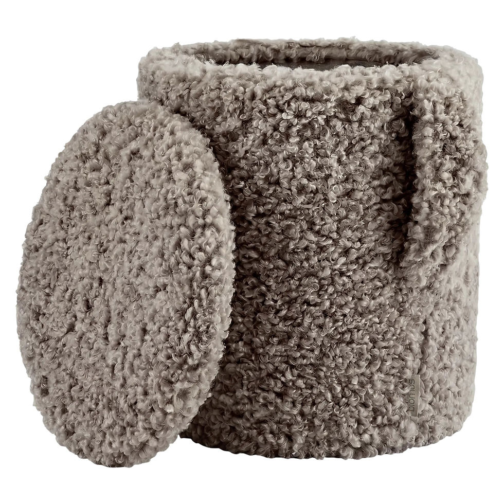 blomus TEDDY Hocker in Espresso mit weichem Polyesterbezug, Stauraum, Trageschlaufe und Filzgleitern, 40 cm hoch
