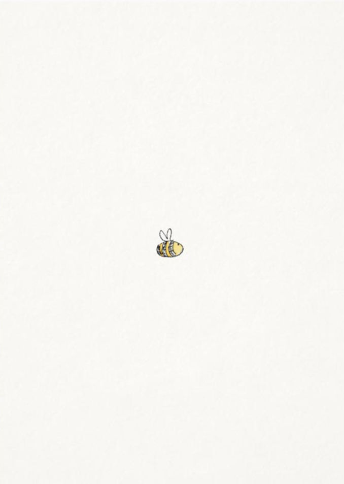 inkylines Grusskarte Kleine Biene mit feiner Illustration auf off-white FSC-Papier im A6-Format