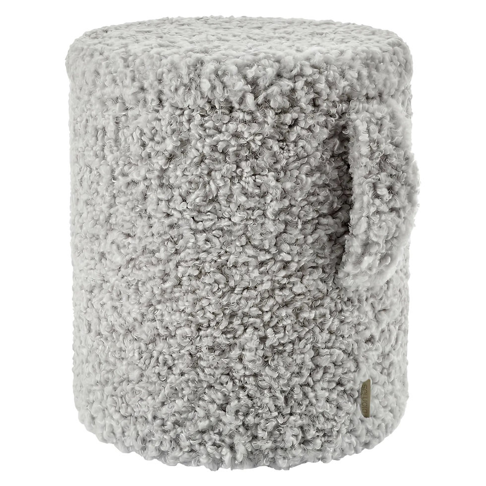blomus TEDDY Hocker in Sharkskin mit weichem Polyesterbezug, Stauraum, Trageschlaufe und Filzgleitern, 40 cm hoch und 35 cm D