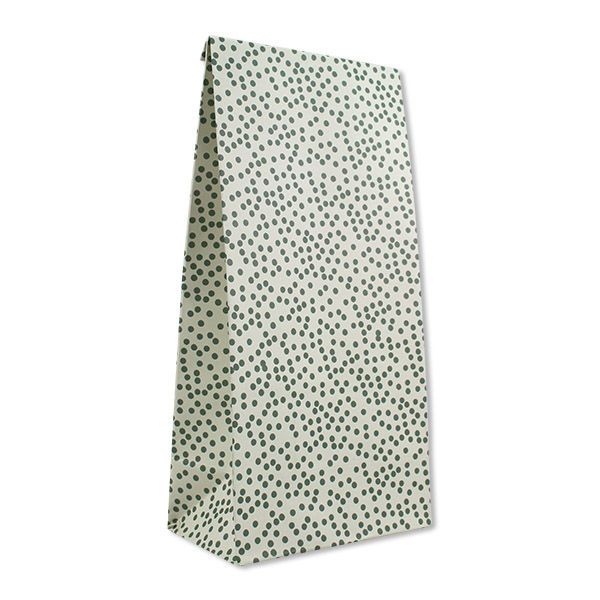 ava & yves | Geschenktüte, creme mit grünen Punkten