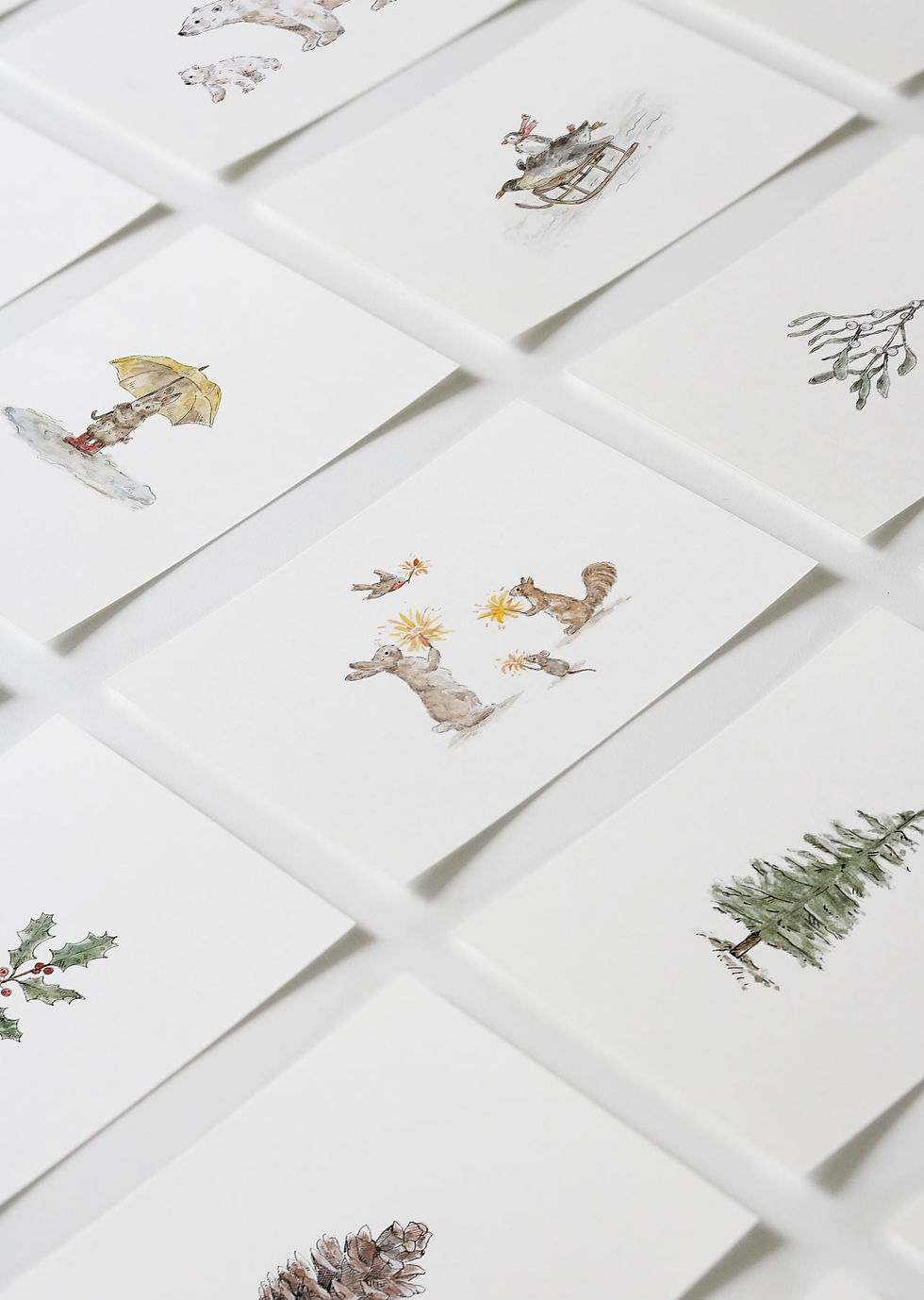 inkylines Grusskarte Frohes neues Jahr mit handgezeichneter Illustration auf off-white FSC-Papier im A6-Format