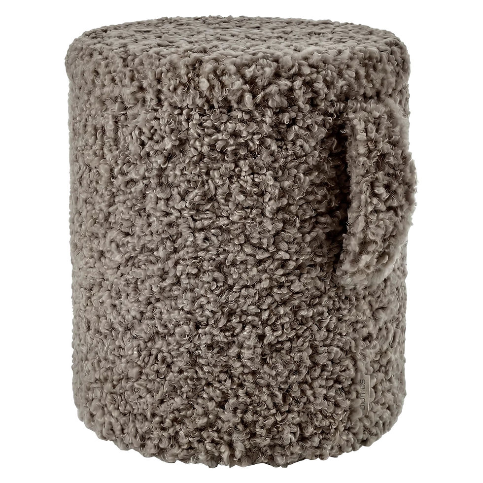 blomus TEDDY Hocker in Espresso mit weichem Polyesterbezug, Stauraum, Trageschlaufe und Filzgleitern, 40 cm hoch