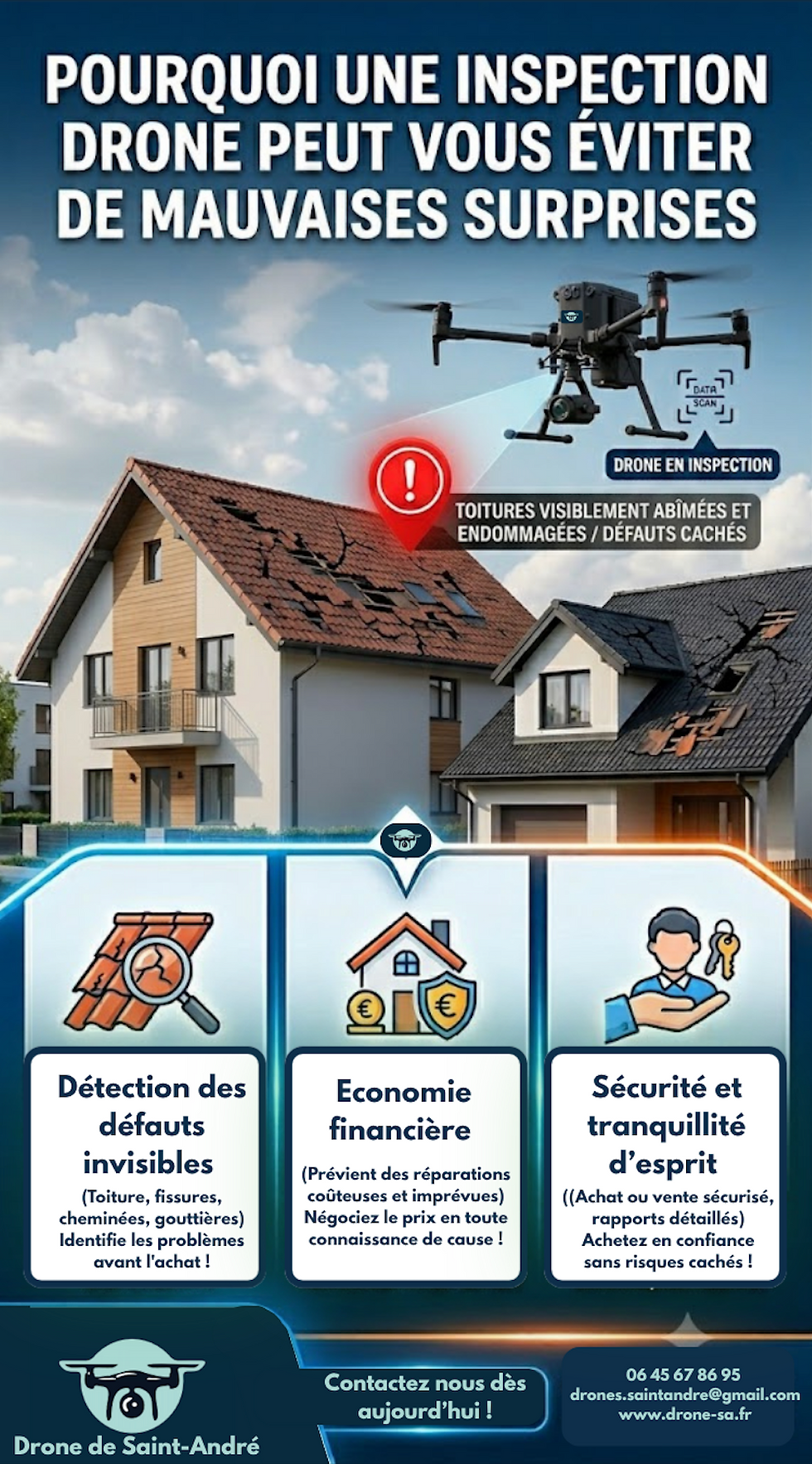 Immobilier :pourquoi une inspection visuelle par drone peut vous éviter de mauvaises surprises