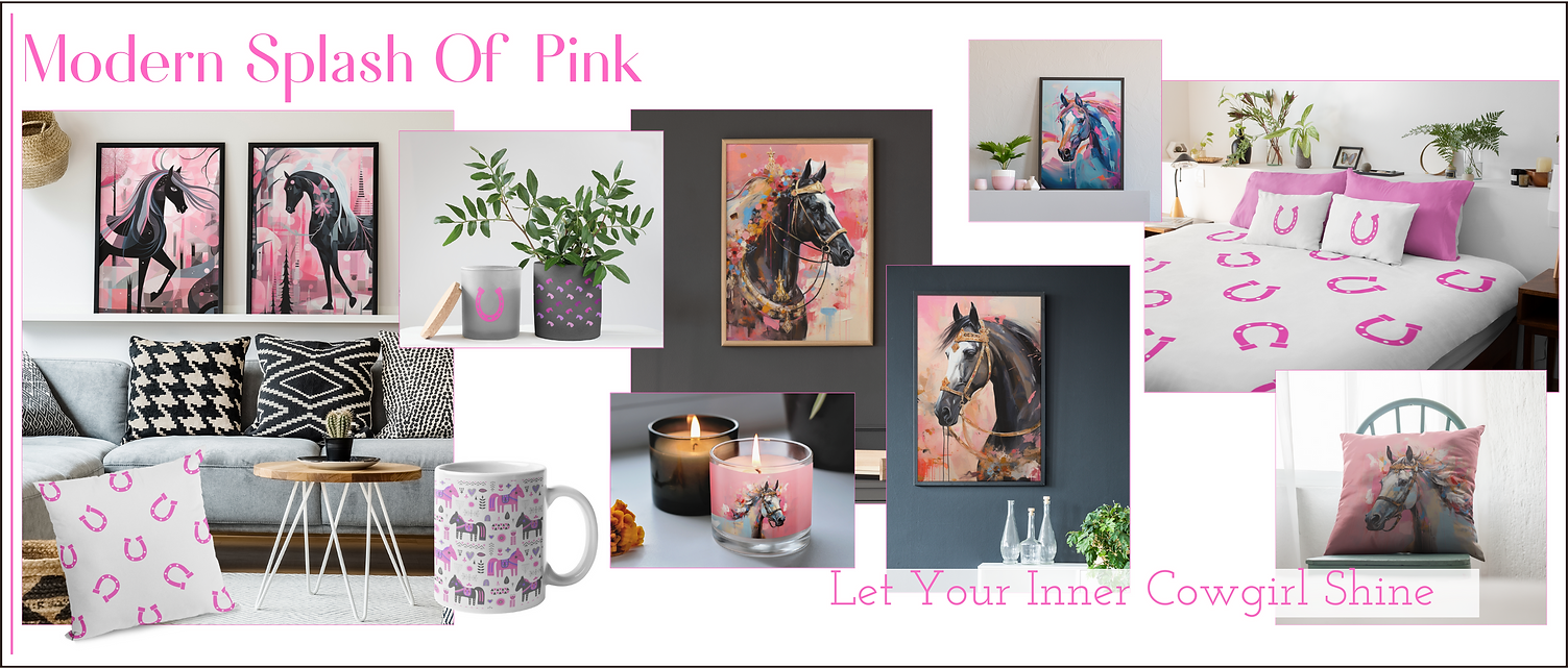 Horse inspired home décor in modern pinks