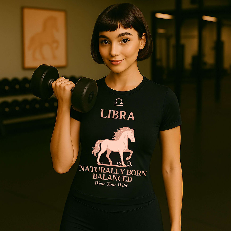 Libra Zodiac Horse T‑Shirt – Naturally Born Balanced