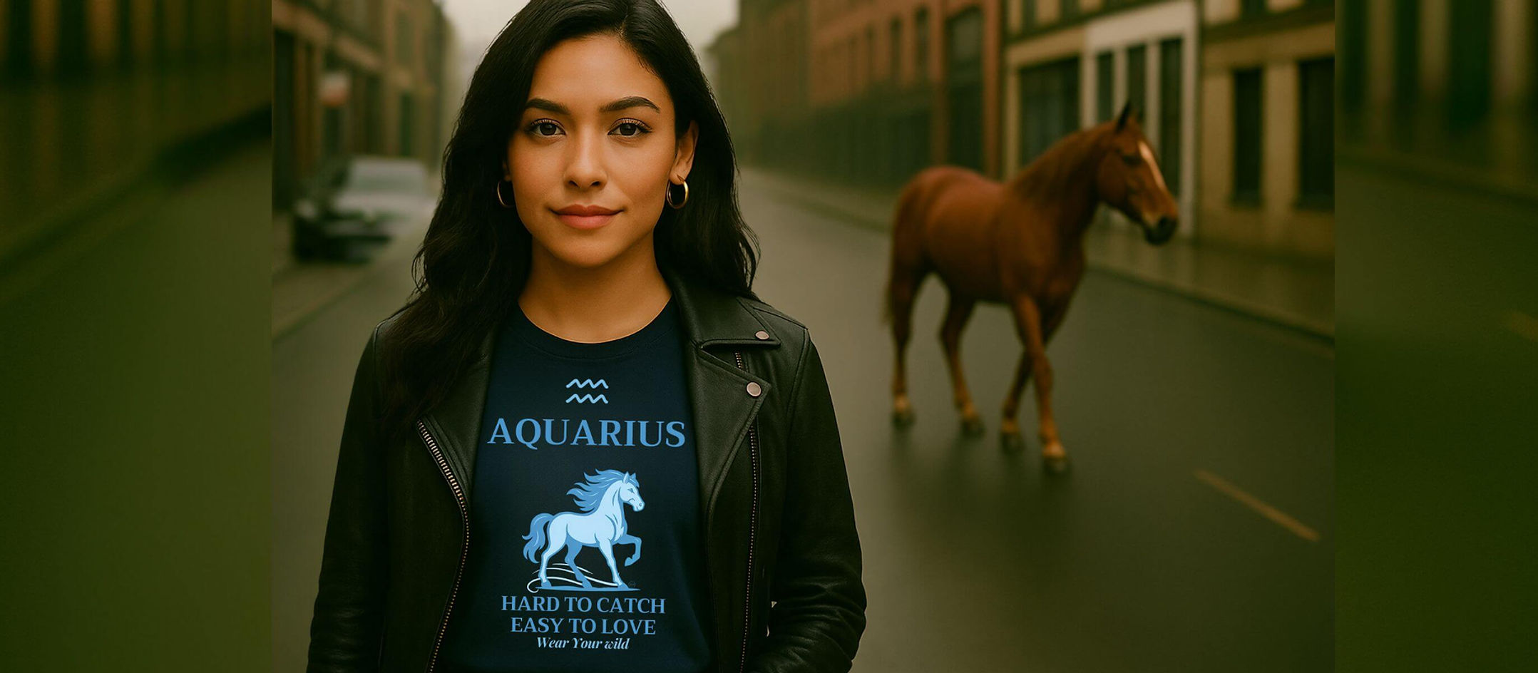 Wear Your Wild zodiac collection, where Aquarius meets the spirit of the horse