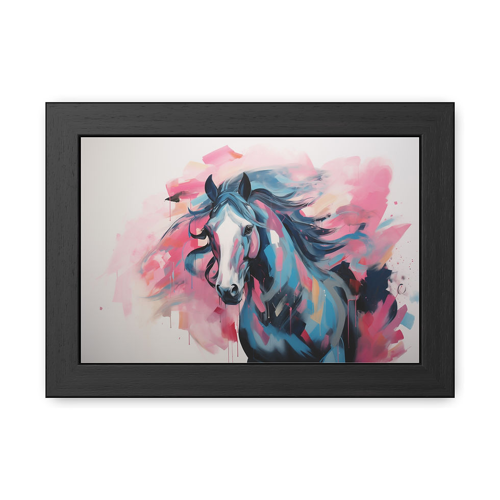 pink horse wall art