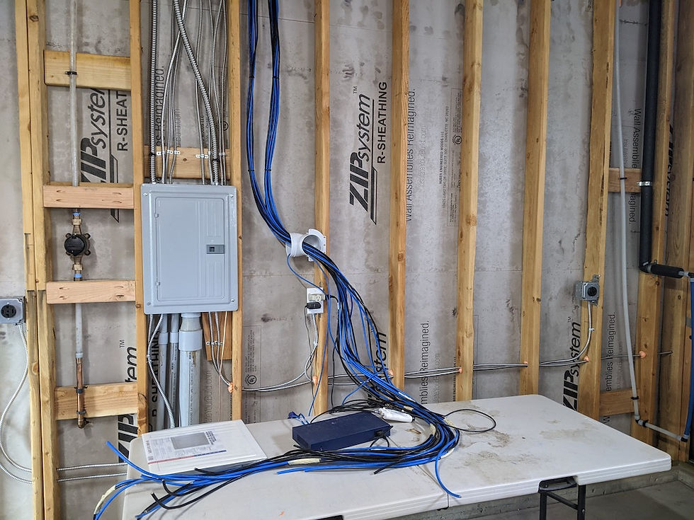 Ethernet cable in a wall