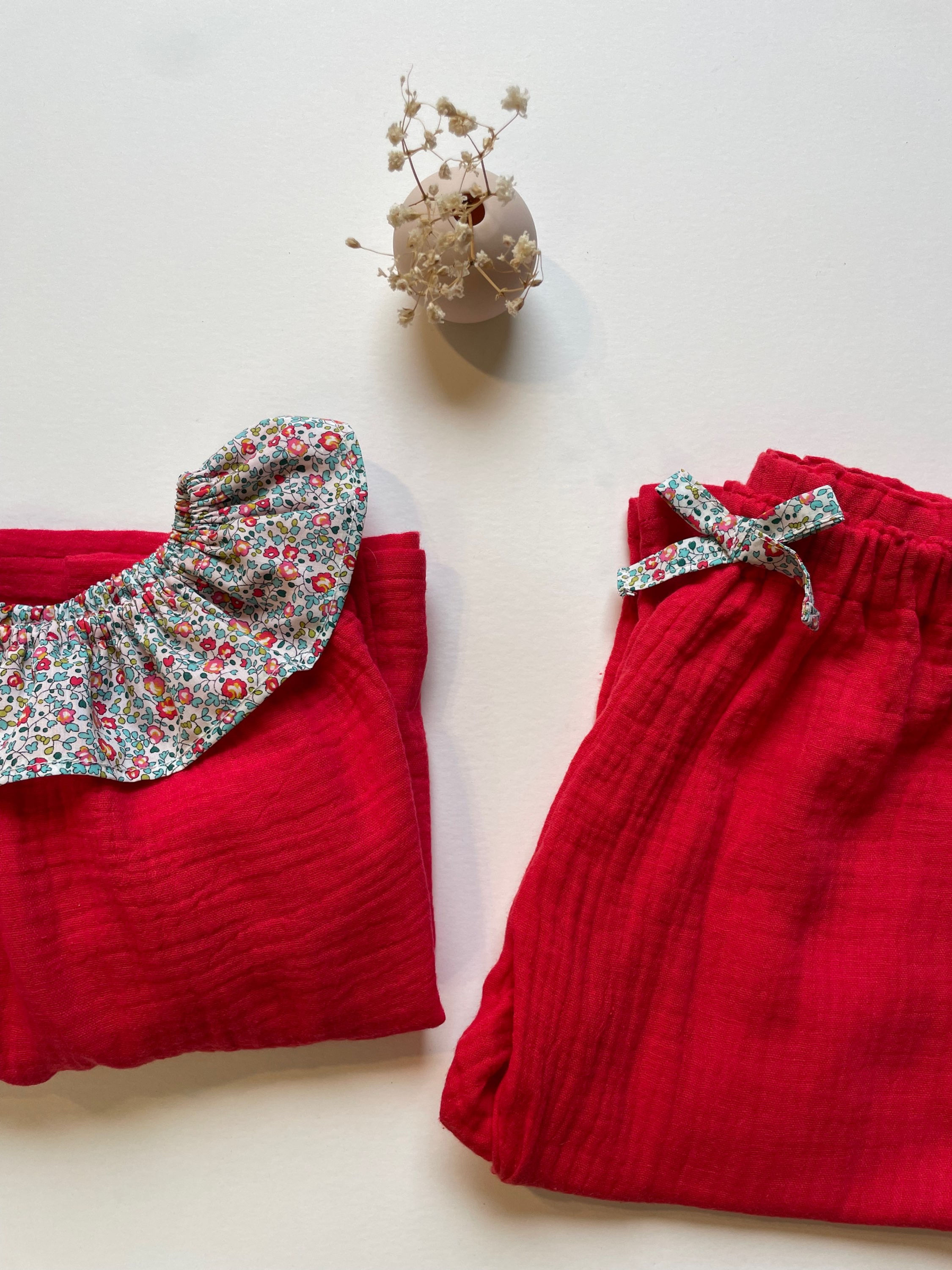 Pyjama en double gaze, mode enfantine