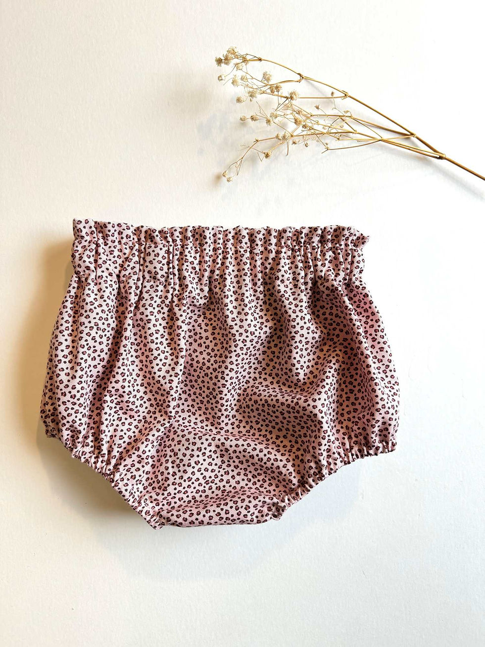 Culotte bouffante en oxford rose Léopard graou