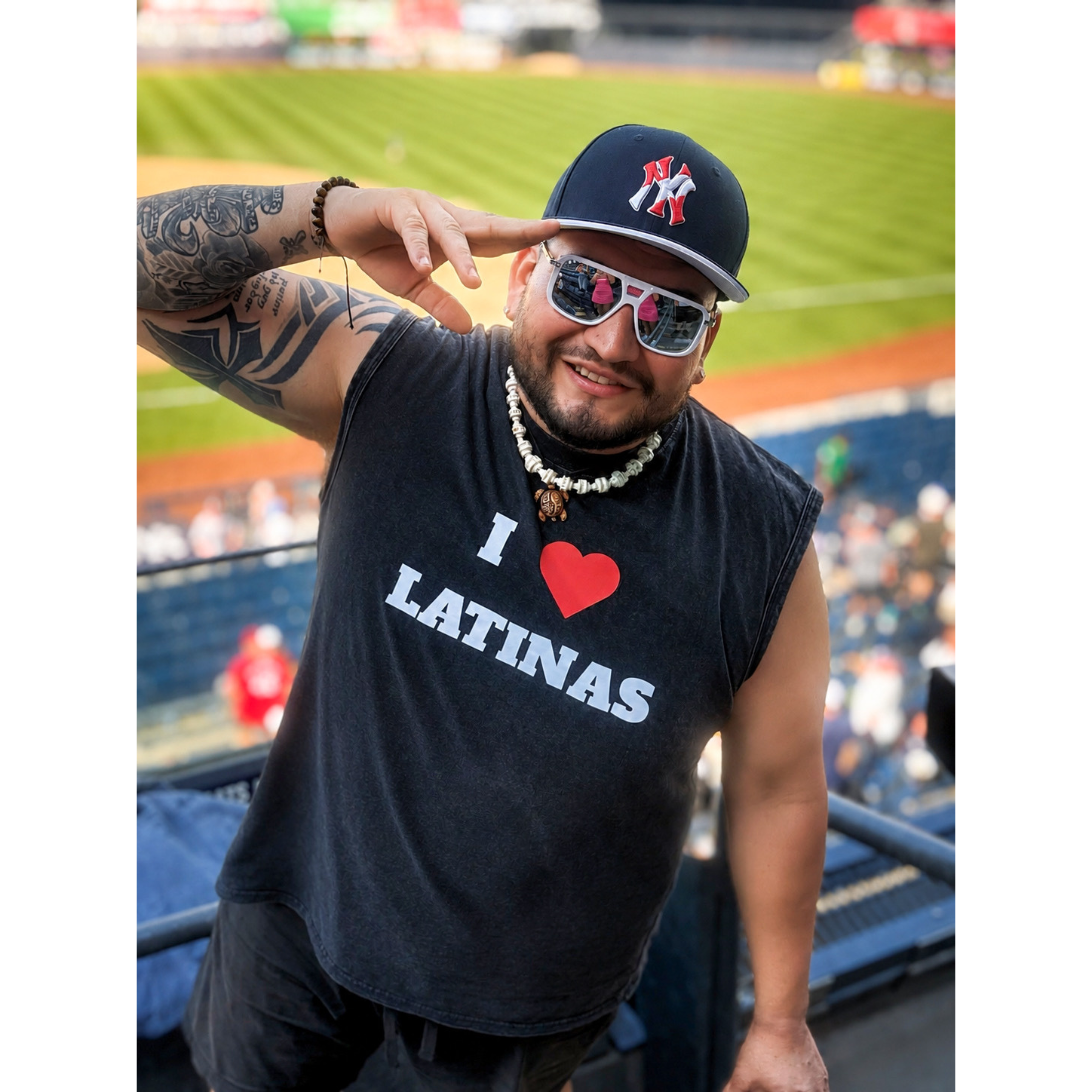 I <3 Latinas Acid Wash Oversized Sleeveless Tee