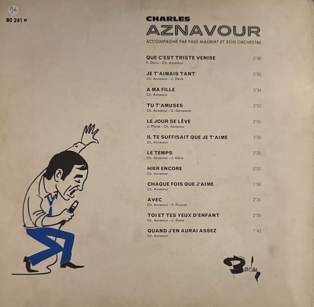 Miniature : Disque vinyle de Charles Aznavour- Que c'est triste Venise en vente sur www.vinylesandvintage.com