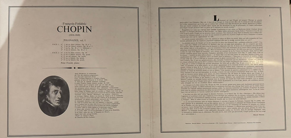 Miniature : Disque vinyle de Frédéric Chopin, Peter Frankl ‎– Polonaises, Vol. I en vente sur Vinyles And Vintage
