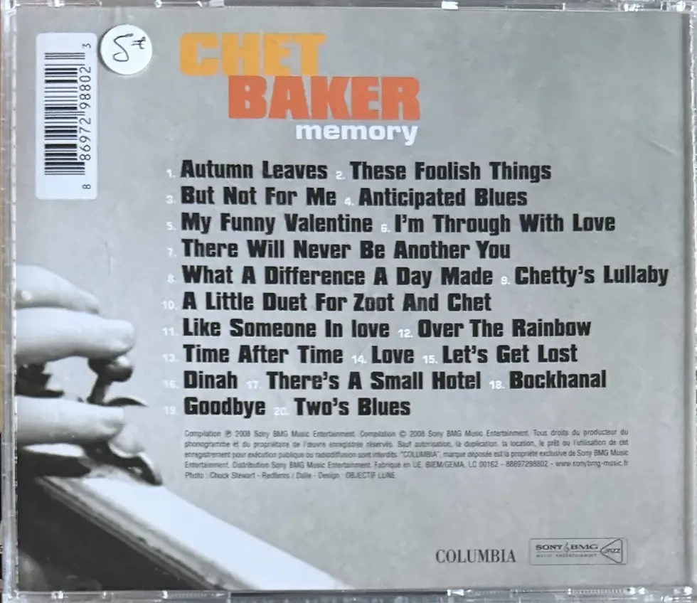 CD Audio de Chet Baker - Memory | Vinyles & Vintage