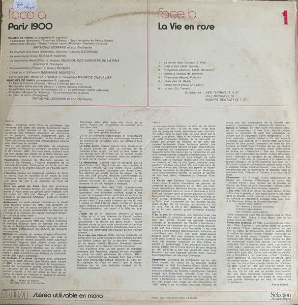 Miniature : Disque vinyle de Au jardin des souvenirs - Paris 1900/La vie en rose en vente sur www.vinylesandvintage.com