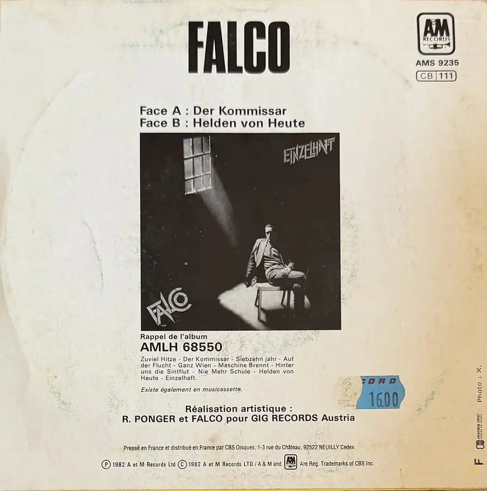 Miniature : Disque vinyle de Falco - Der Kommissar (Version Originale) | Vinyles & Vintage