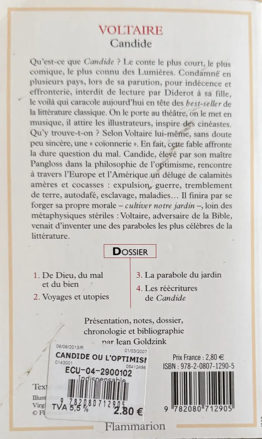 Livre de Voltaire - Candide | Vinyles & Vintage