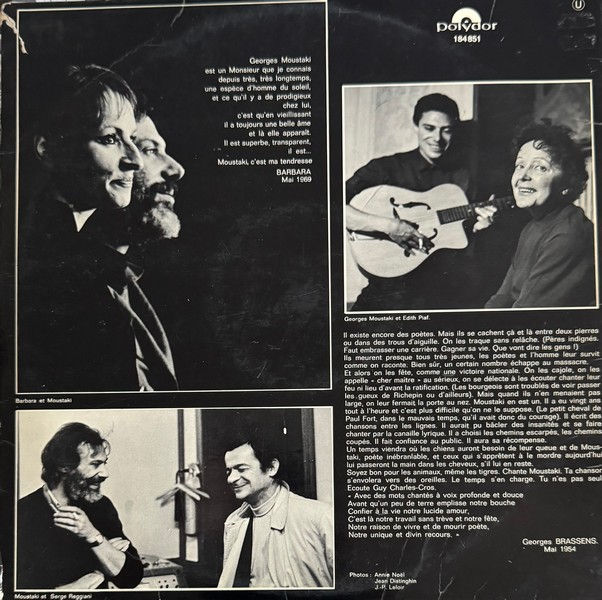 Disque vinyle de Georges Moustaki - Le métèque en vente sur Vinyles And Vintage