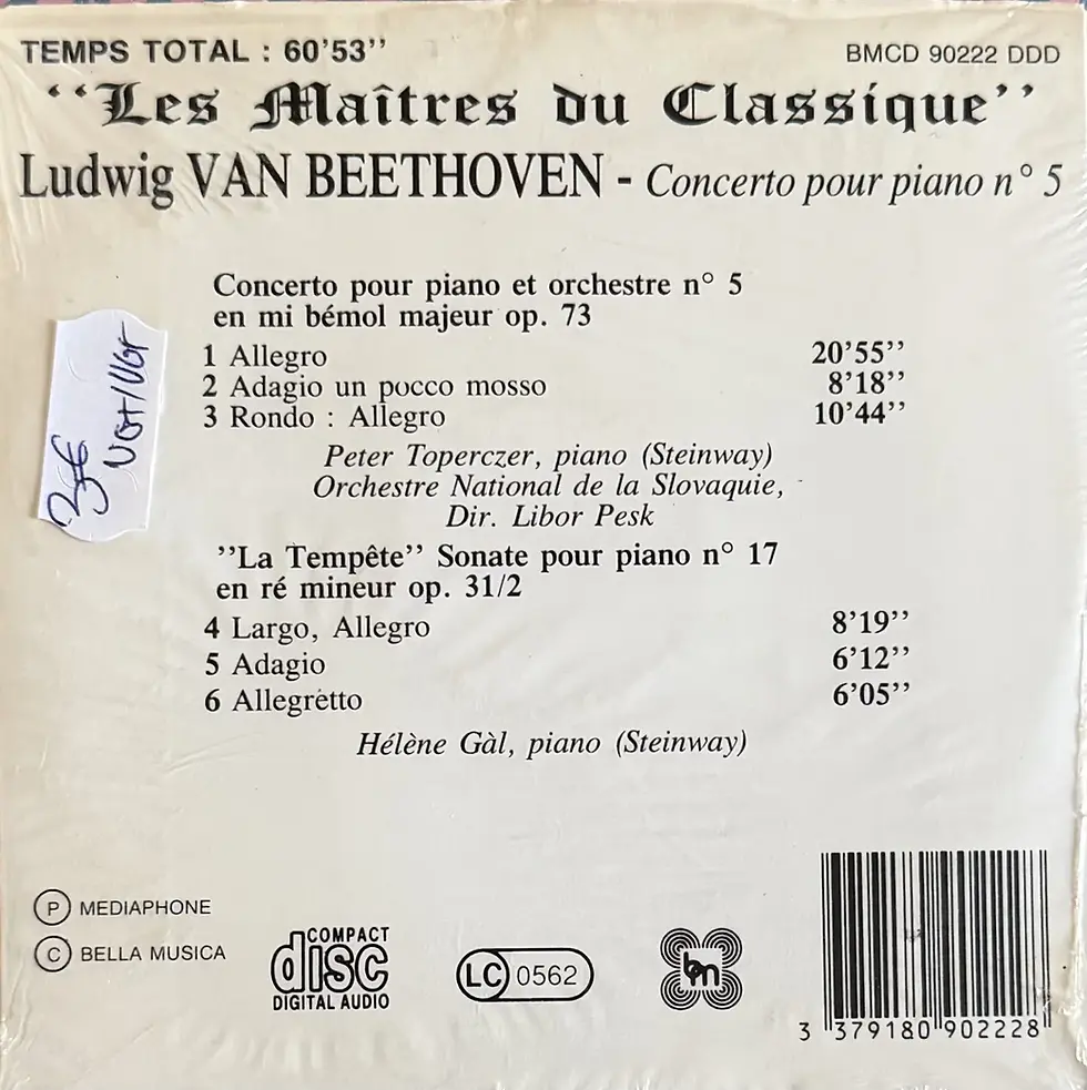 Miniature : CD Audio de Les Maîtres du Classique - Ludwig Van Beethoven : Concerto Pour Piano No. 5 | Vinyles & Vintage
