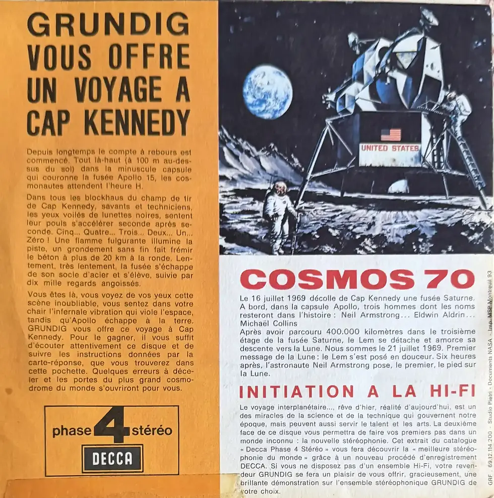 Disque vinyle de Grundig - Cosmos 70 / Apollo Nasa | Vinyles & Vintage