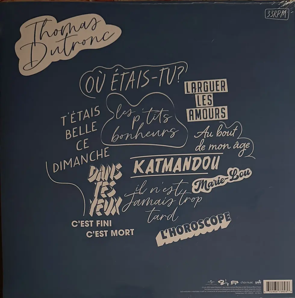 Disque vinyle de Thomas Dutronc - Il n'est jamais trop tard | Vinyles & Vintage