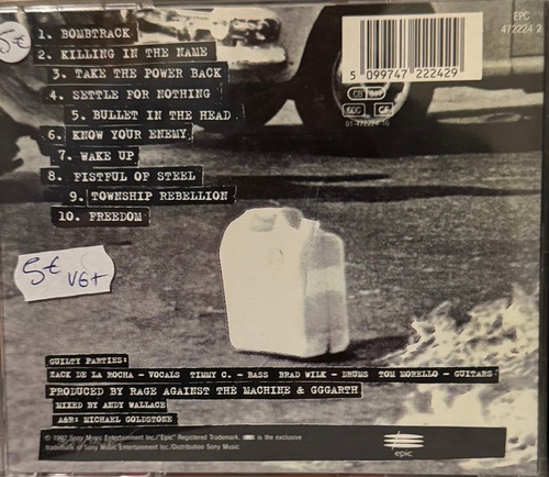 Rage Against The Machine – Bombtrack | Vinyles & Vintage